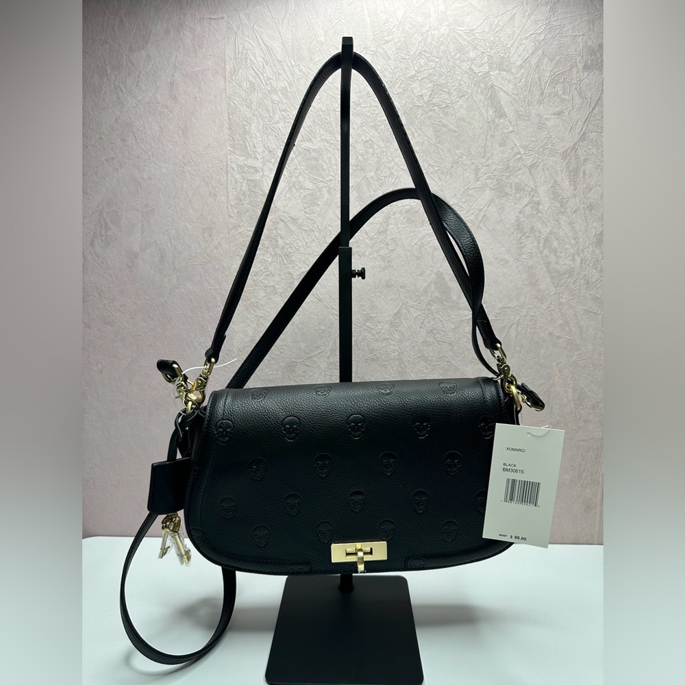 Betsey Johnson XOMarci Skull Embossed Crossbody Bag - Black